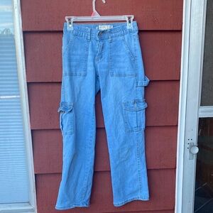 Celebrity Ace Womens Light Blue Cargo Jeans Size 1/25